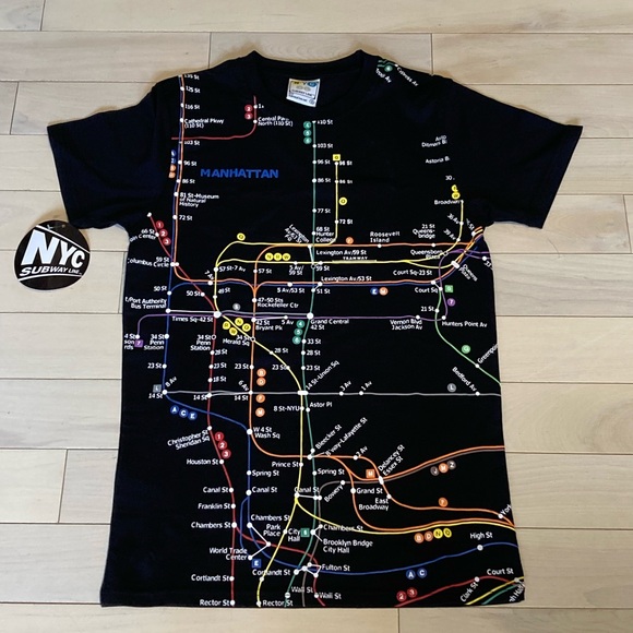 NYC Subway Line T-shirt New York City souvenir - Picture 1 of 12